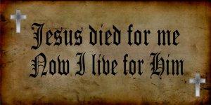 Jesus Died For Me Now I Live For Him Photo License Plate image