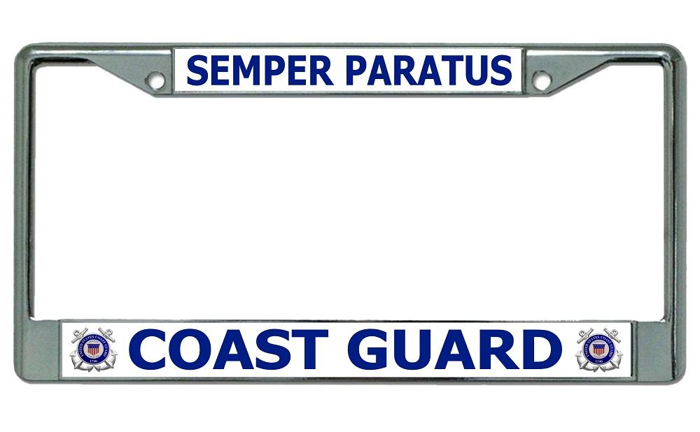 Coast Guard Semper Paratus Chrome License Plate Frame image