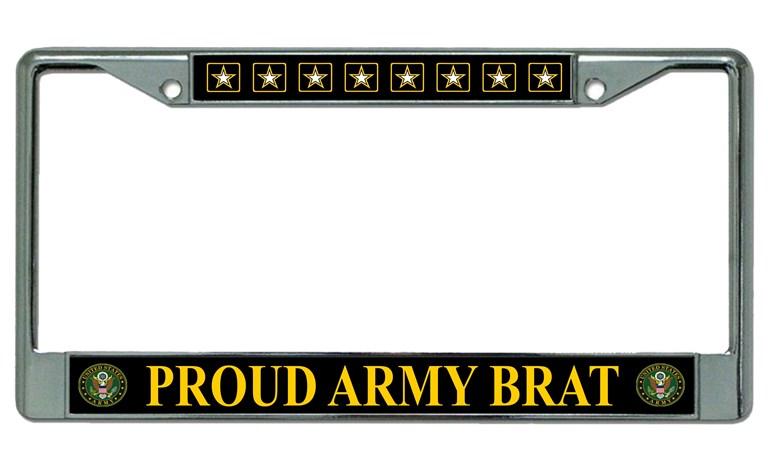 Proud Army Brat Chrome License Plate Frame image