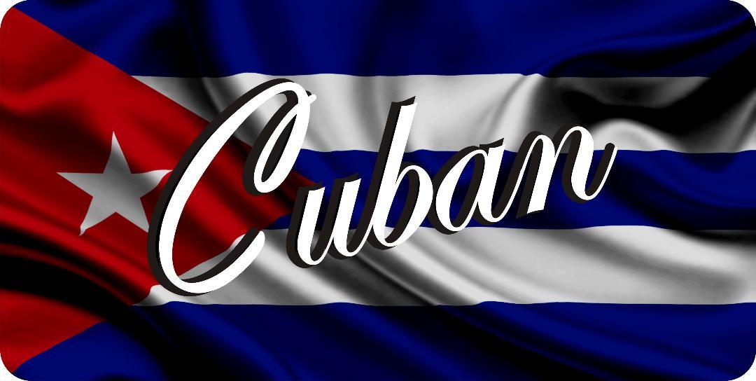 Cuban Script On Cuba Flag Photo License Plate image