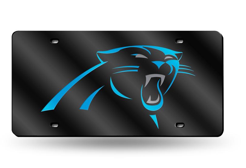 Carolina Panthers Black Laser License Plate image