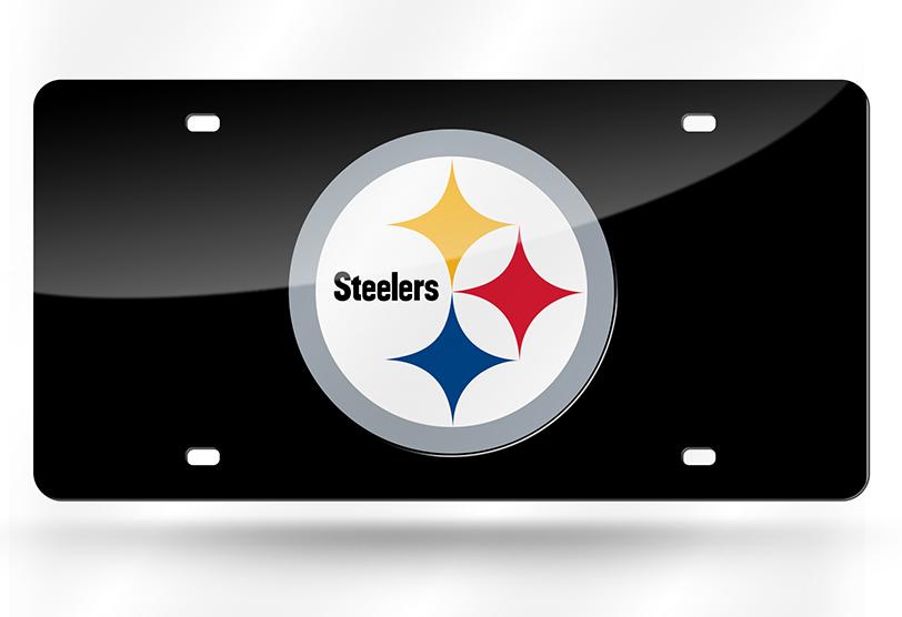 Pittsburgh Steelers Black Laser License Plate image