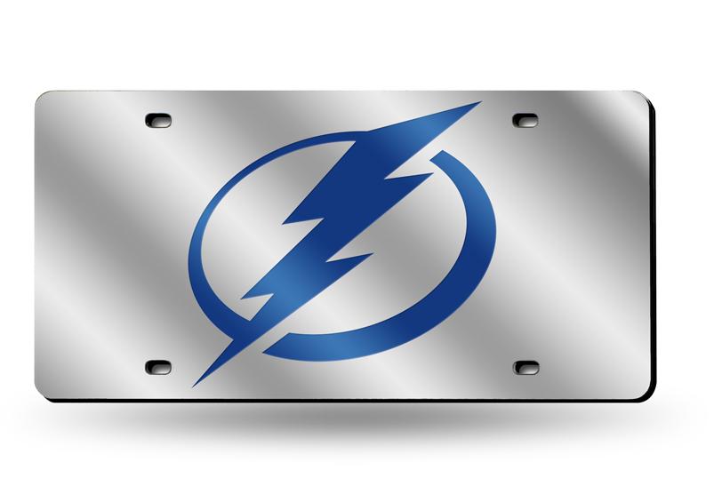 Tampa Bay Lightning "Circle Bolt" Silver Laser License Plate image