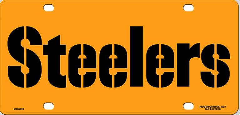 Pittsburgh Steelers Yellow Metal License Plate image