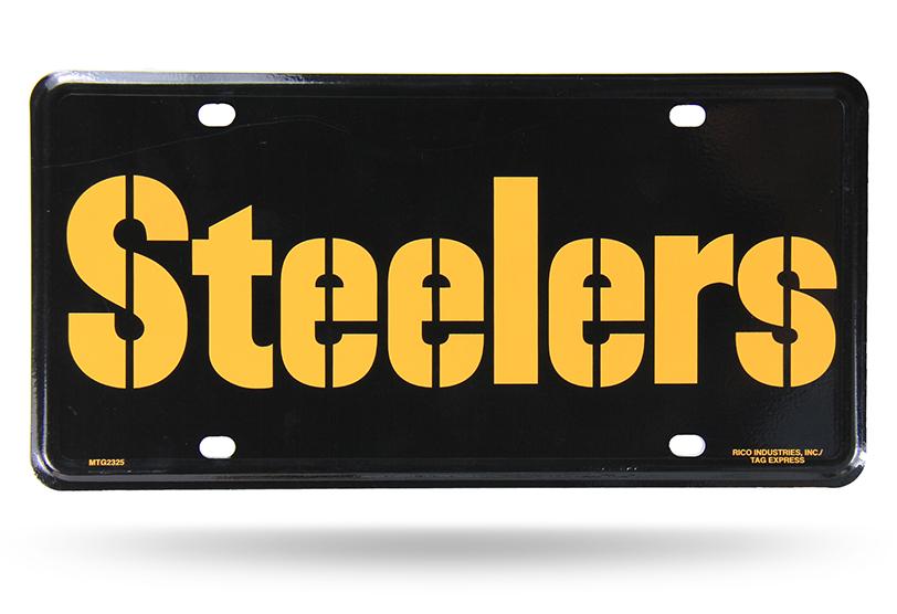 Pittsburgh Steelers Wordmark Metal License Plate image