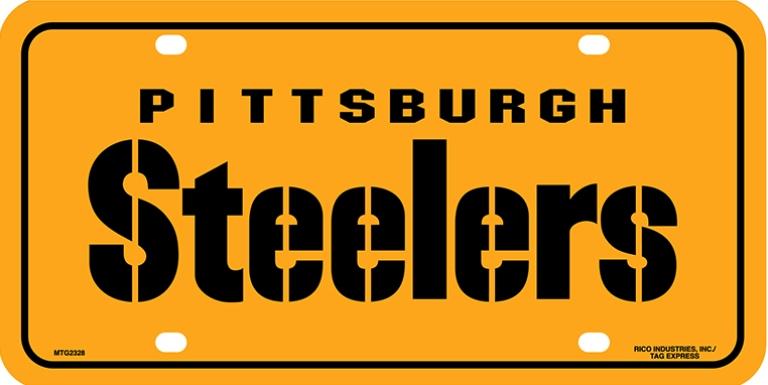 Pittsburgh Steelers Yellow Metal License Plate #2 image