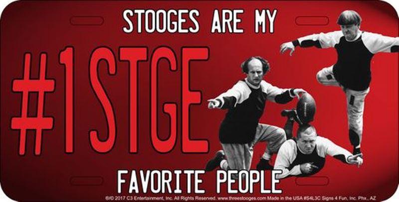 #1 STGE Red Metal License Plate image