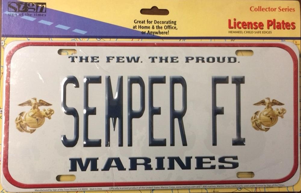 Semper FI Marines Metal License Plate image