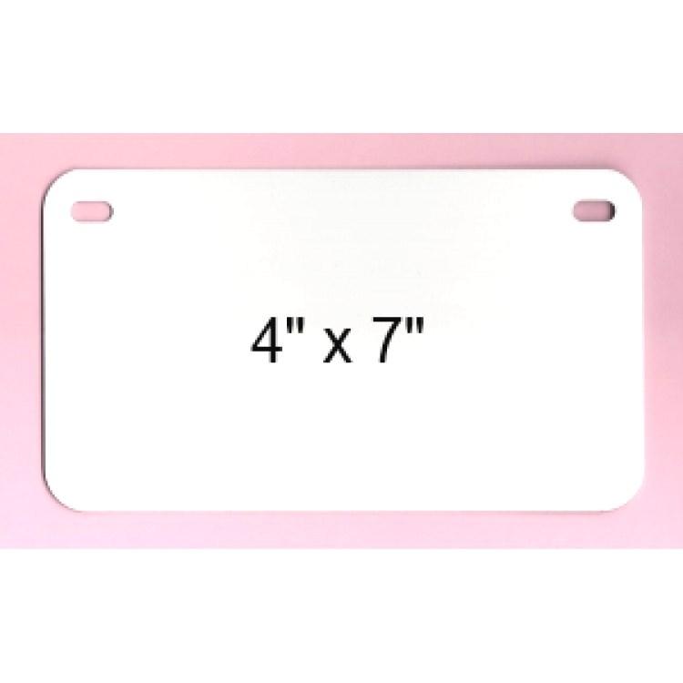 White Dye Sublimation .025 Aluminum Motorcycle License Plate Blanks. image