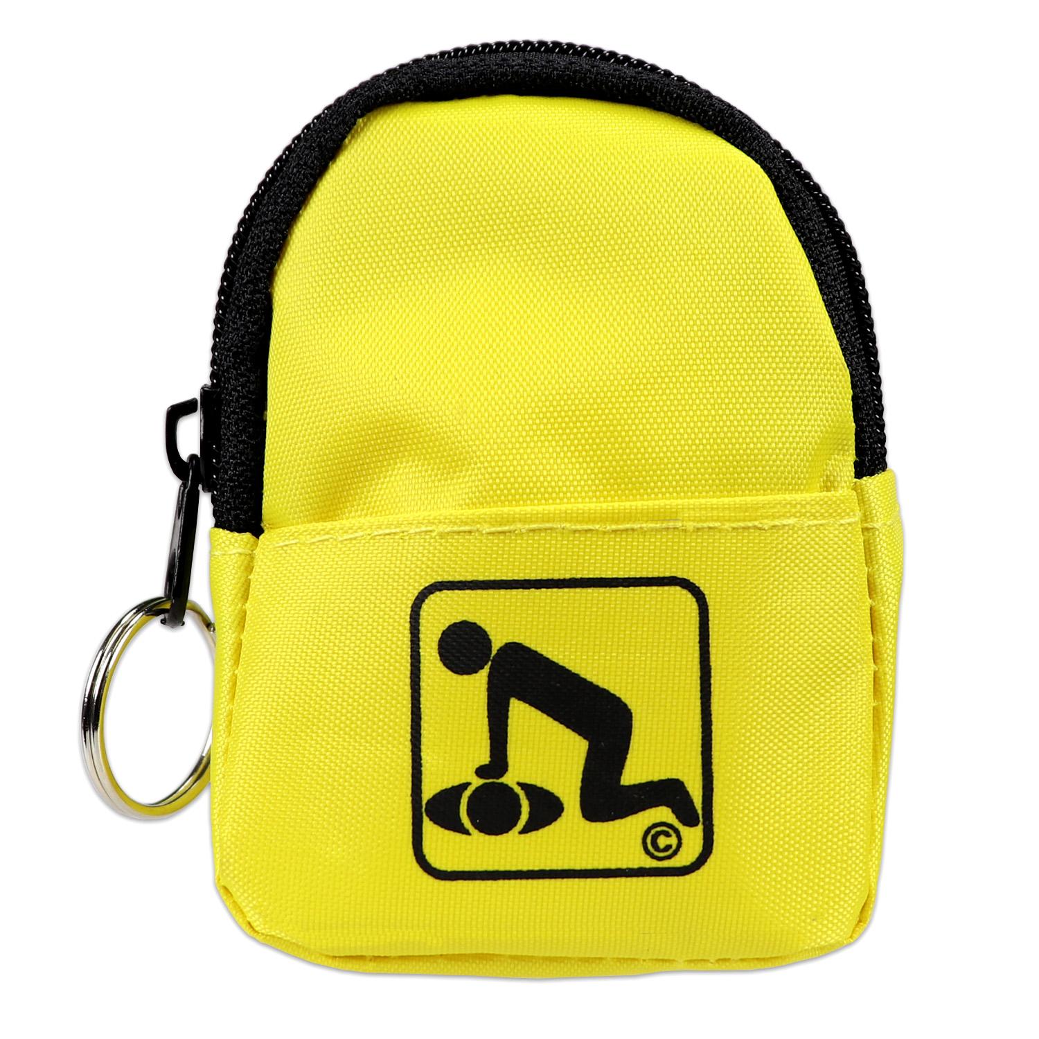 CPR Yellow Beltloop Keychain Backpack with Faceshield, Gloves, and Cleansing Wipes image