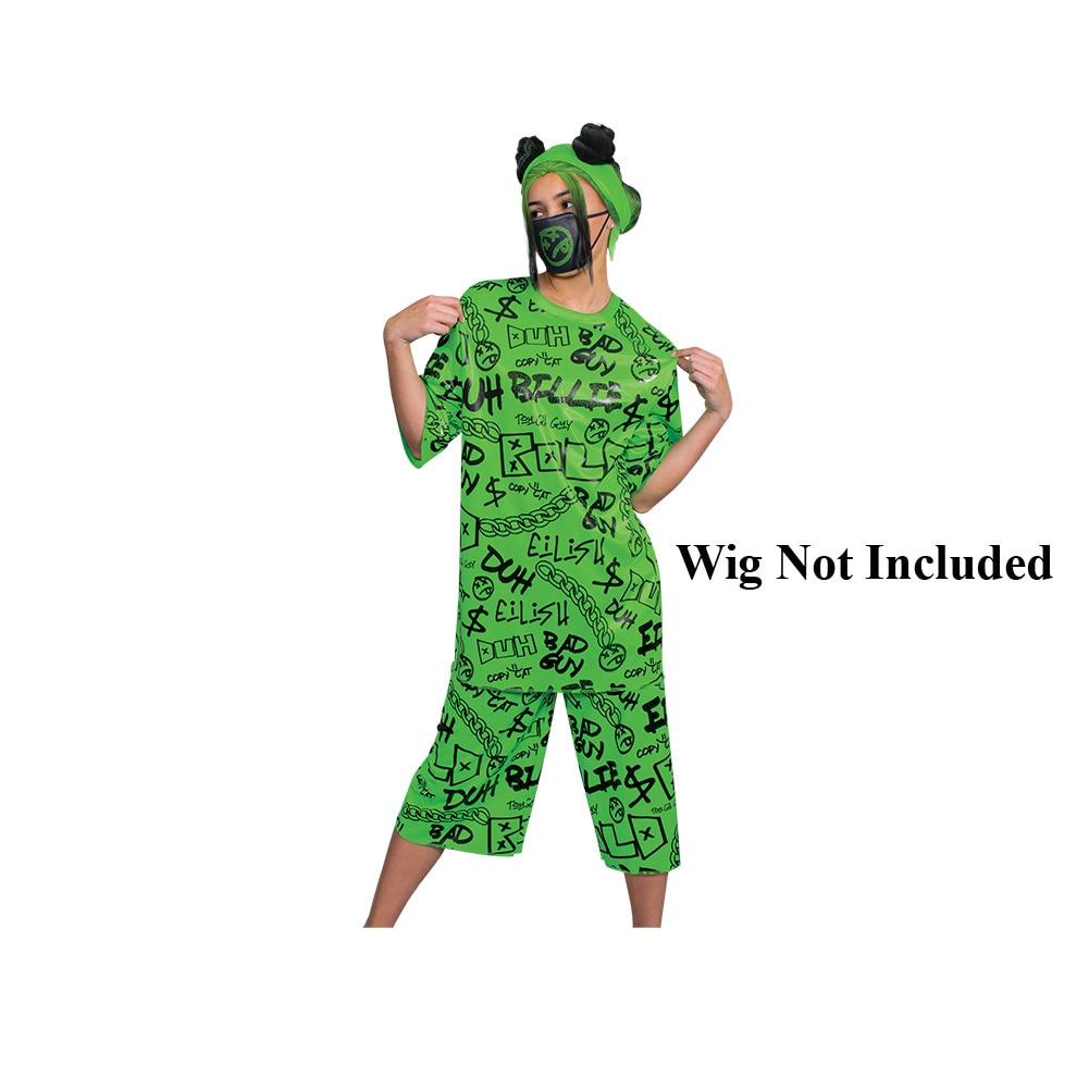 Disguise Billie Eilish Bravado Adult Top, Shorts, Head Wrap & Face Mask	Jr (7-9) image