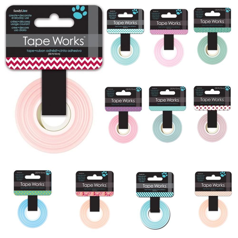 Tape Works Decorative Tape .625" x 50' Roll (Assortment E) Asst Colors & Patterns image