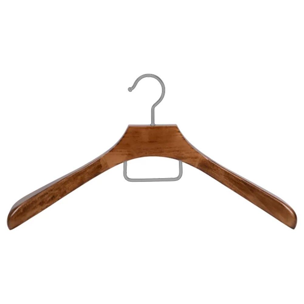 Squared Away Deluxe Coat Hanger Walnut Finish Wood w/Chrome 18"x10.25"H image