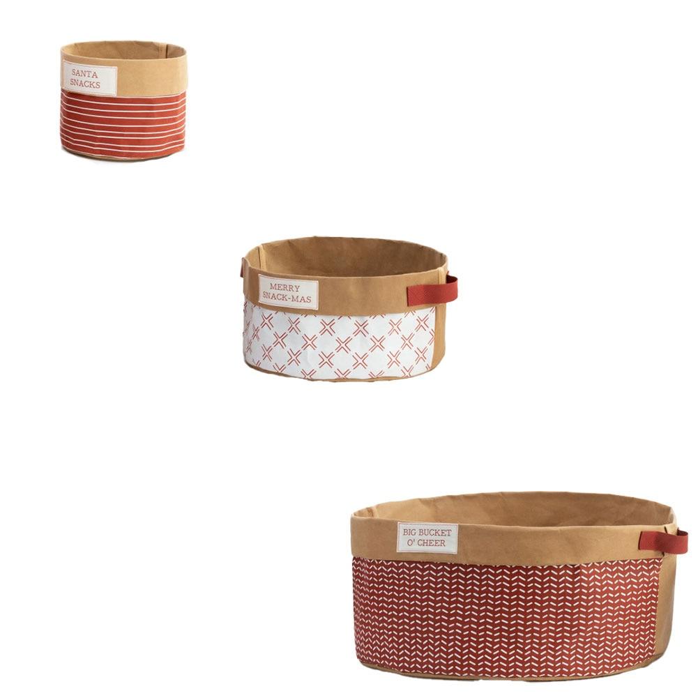 Demdaco Paper Cozy Washable Snack Bowls Set/3 6.5x5.5"H, 12x6"H, 24x8"H NO ONLINE SALES image