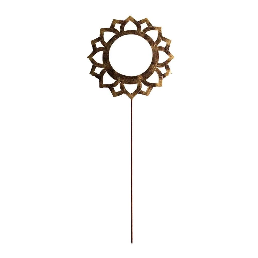 Viva Terra Chakra Symbol Garden Stake Confidence Metal 11" Diameter 17"H