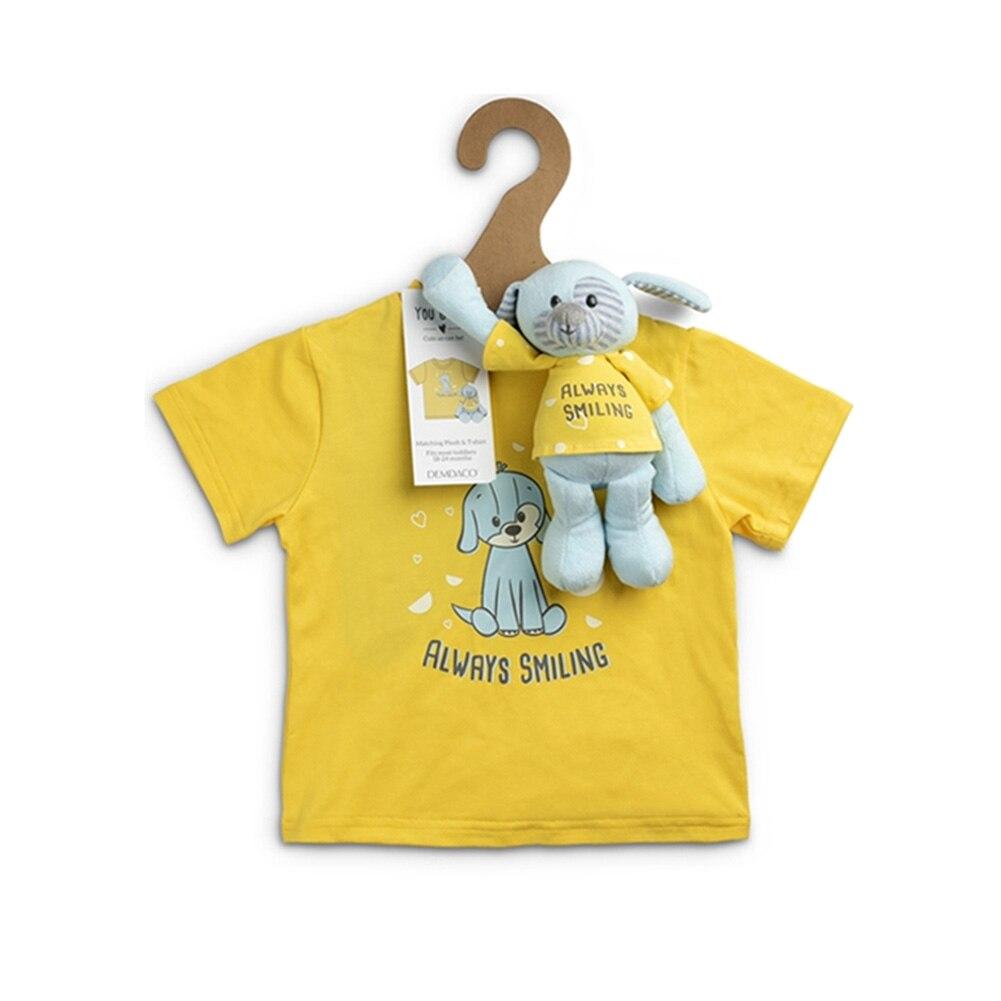 Demdaco Always Smiling Plush & Shirt Gift Set Puppy Cotton 18-24 Months NO ONLINE SALES image