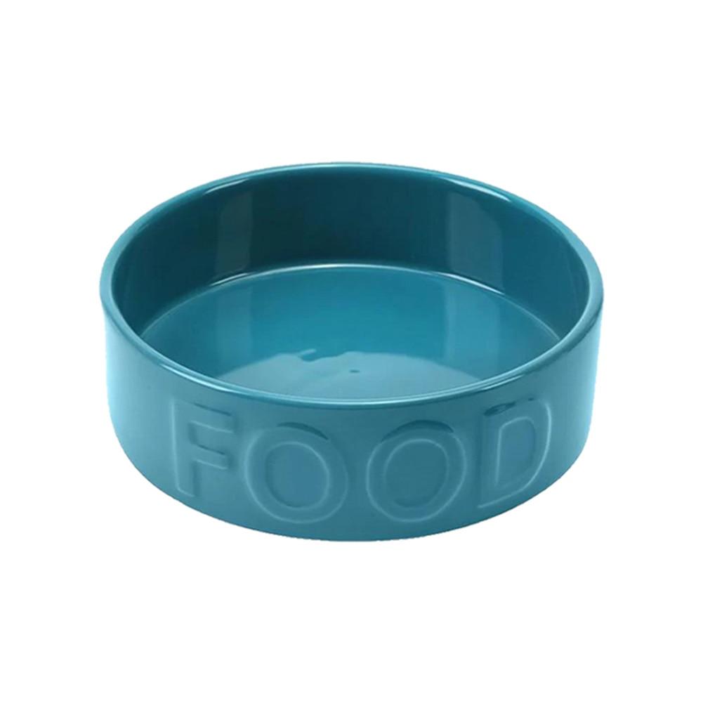 Park Life Designs Ceramic Classic Food Pet Bowl, Azure, Medium 6.25"Dx2"H, 2 3/4 Cup image