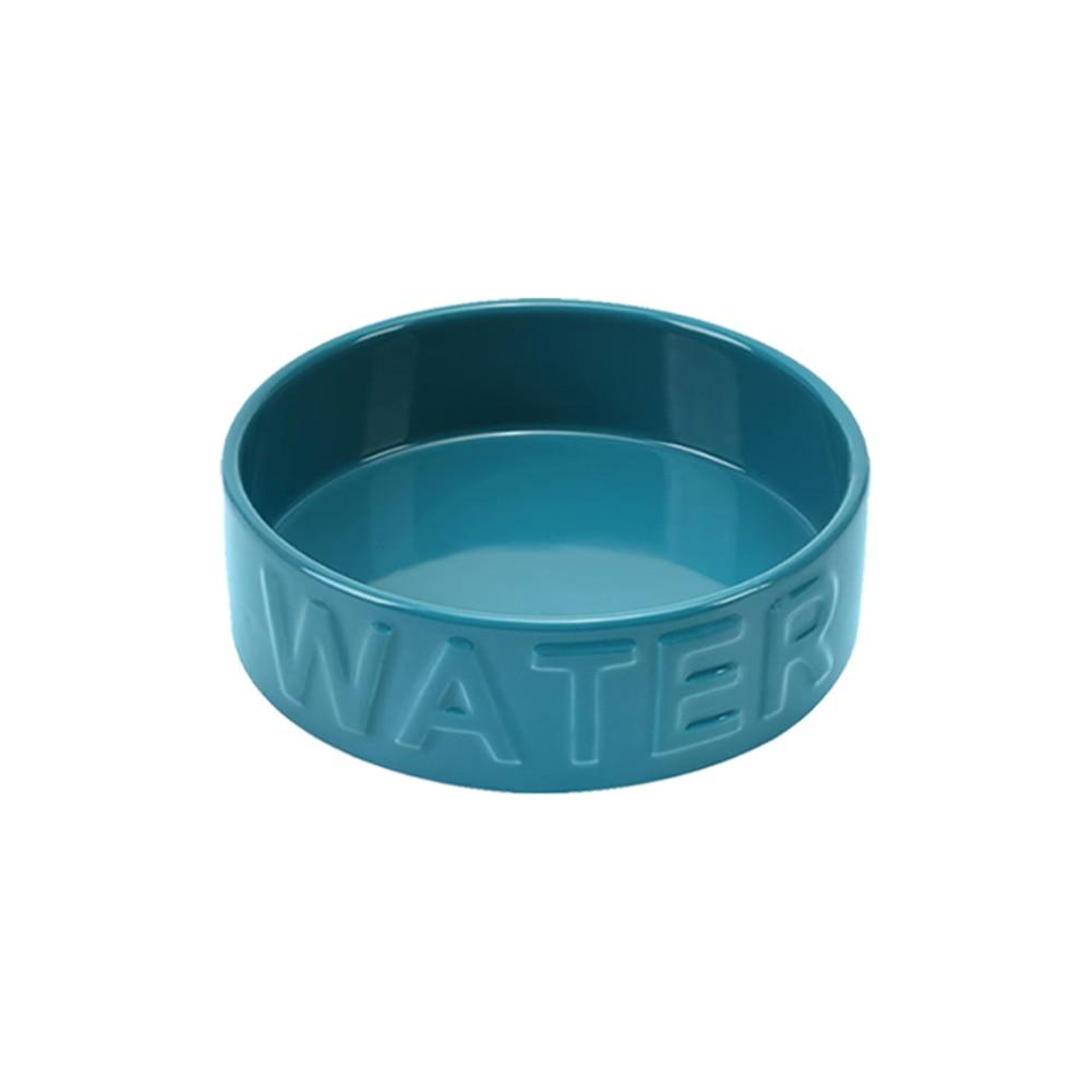 Park Life Designs Ceramic Classic Water Pet Bowl, Azure, Small, 5.25"Dx2"H, 2 Cup image