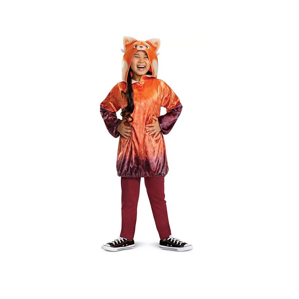 Disguise Turning Red Mei Panda Look Classic Hooded Tunic, Leggings & Tail Child XS 3T-4T image