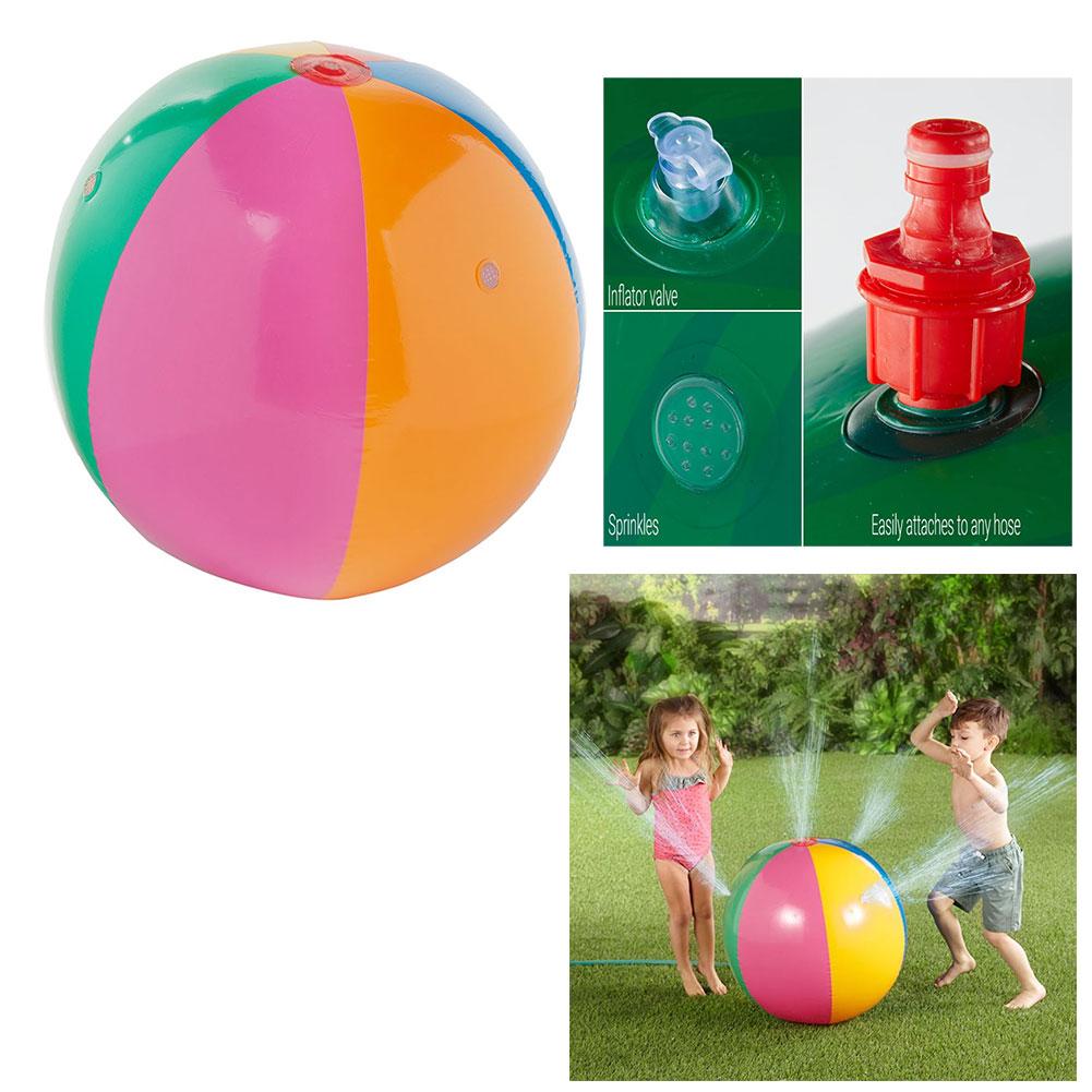 Inflatable Beach Ball Sprinkler Multi-Color PVC, 25" Diameter image