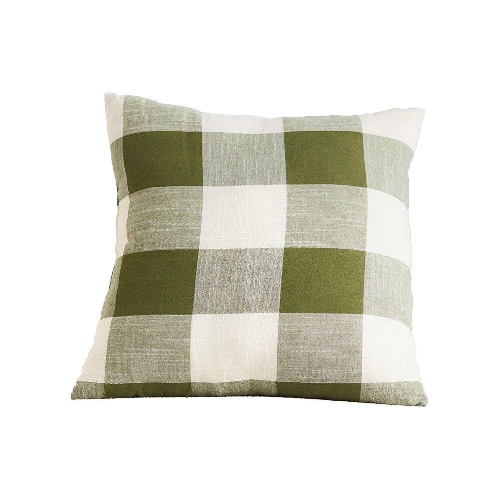 Buffalo Check Decorative Pillow Olive/Cream Cotton/Polyester 16"x16"x5"H, Polyester Fill image