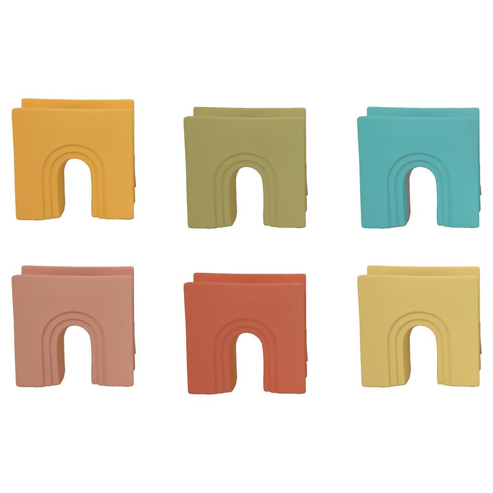 Three Hands Ceramic Vase 6 Assorted Colors 7.75"x3"x7.75"H image