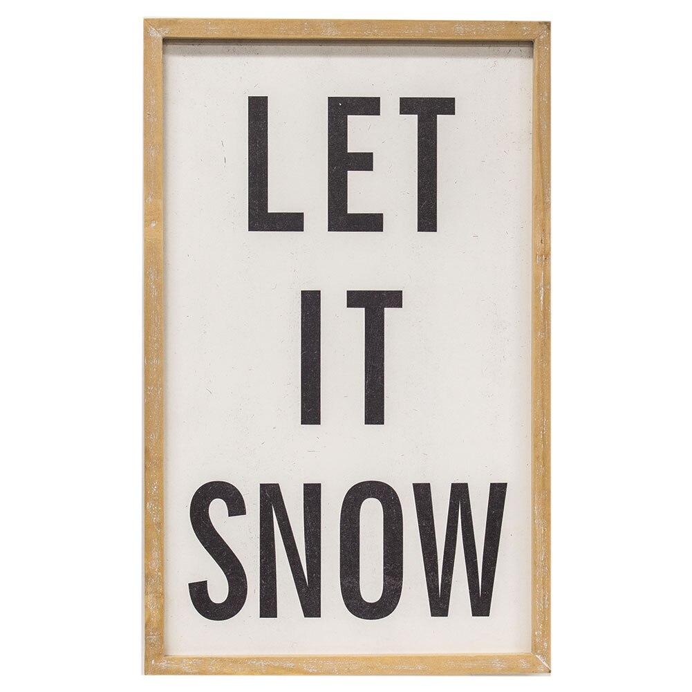 Col House Designs Wood Framed Wall Decor Let It Snow 12.25"x20"H image