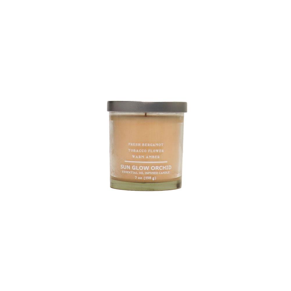Jar Candle Sun Glow Orchid Essential Oil Infused Bergamot, Tobacco, Amber 7oz image