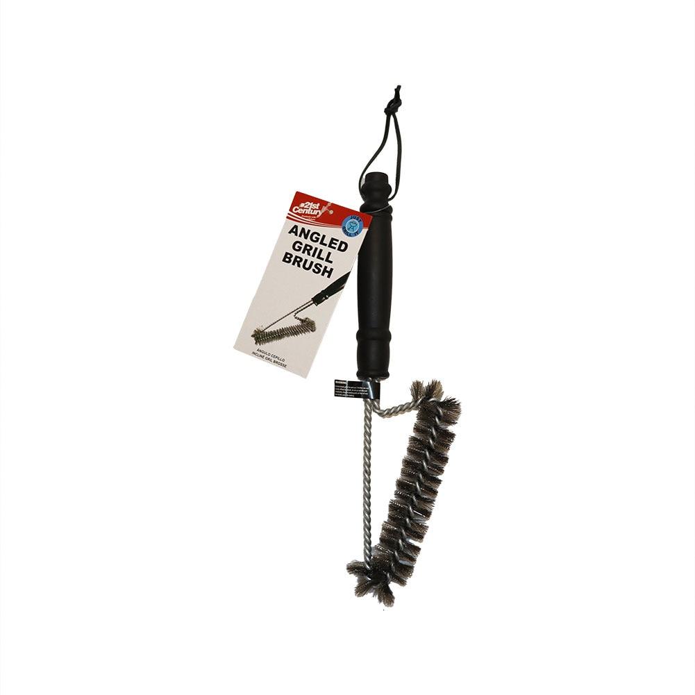 21st Century Angled Grill Brush Metal Bristles w/Black Plastic Handle 12"Lx2.75'W image