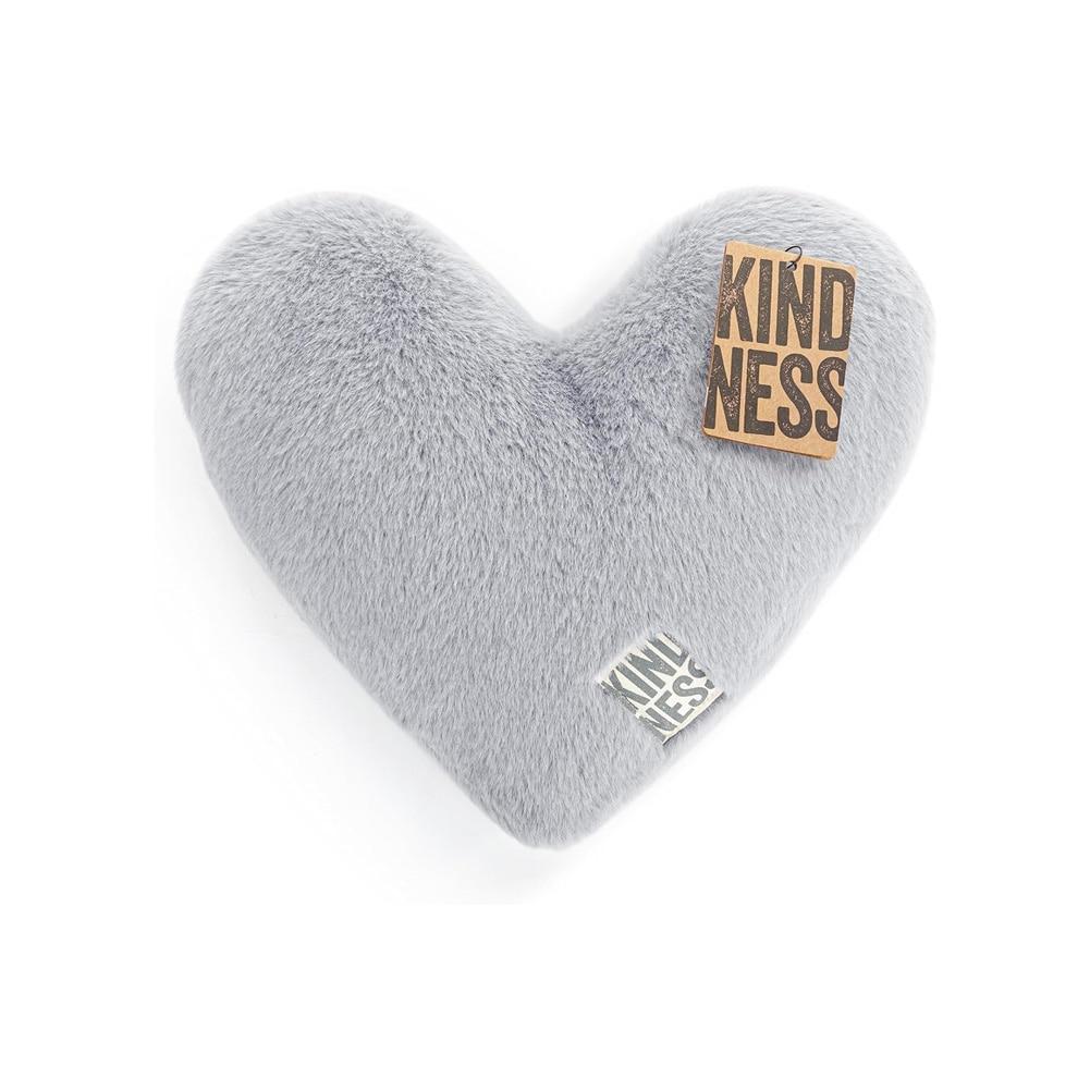 Demdaco Heart Shaped Polyester Grey Weighted Plush Throw Pillow 11.5"x10"H NO ONLINE SALES image