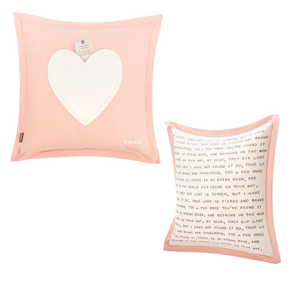 Demdaco Dear You Love Notes Pillow, Pink, Cotton/Polyester Fill, 18"x18" NO ONLINE SALES image