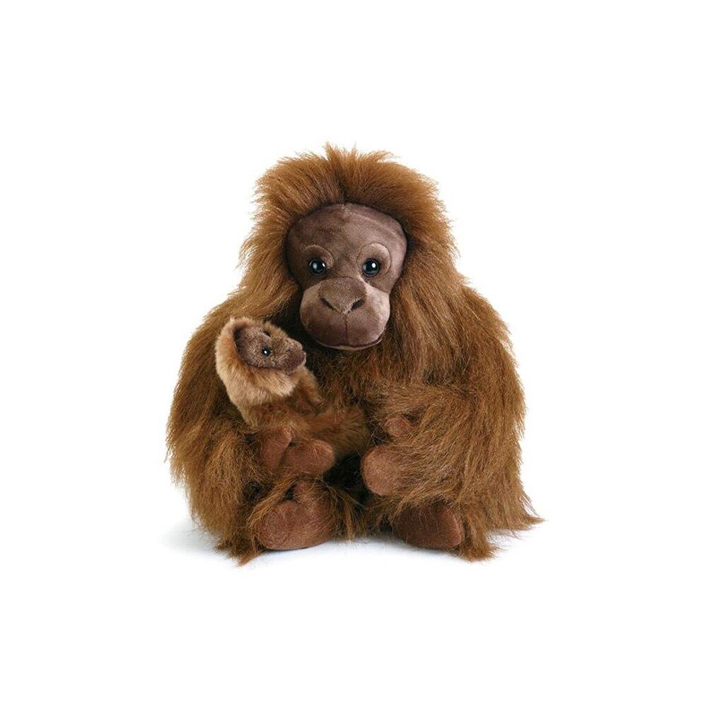Demdaco Orangutan & Baby Stuffed Animal Plush Toy, Fabric, 7.5" x 7"x10"H NO ONLINE SALES image