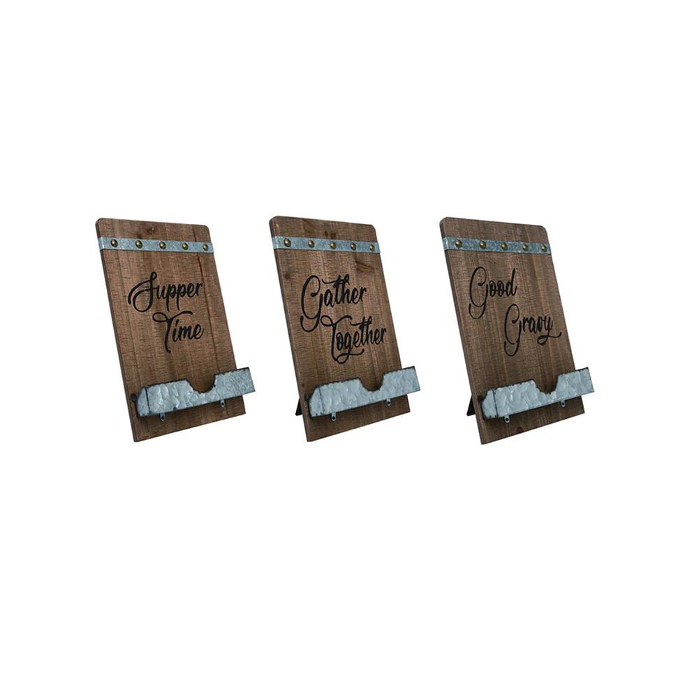 Transpac MDF Book/Tablet Stand 3 Asst 9.25"x2.25"x14"H image