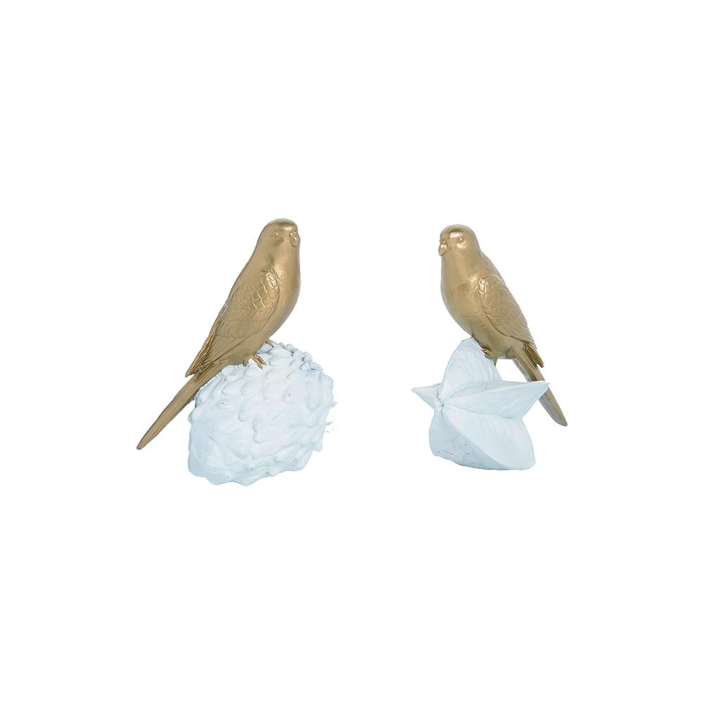 Transpac Resin Gold Accent Tropical Bird Figurine 2 Asst. 4.75"x3"x6.25"H image