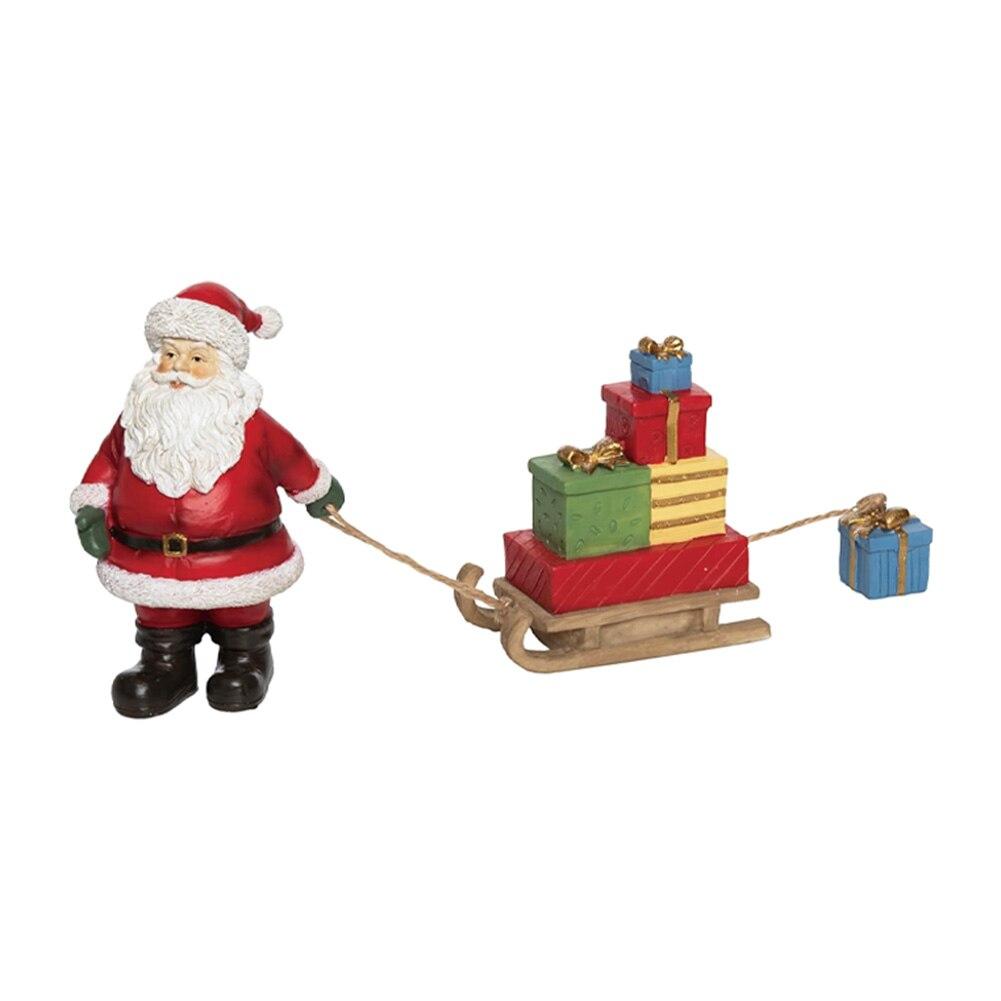 Transpac Resin Santa & Sleigh Holiday Decor, 15"Lx7"H image