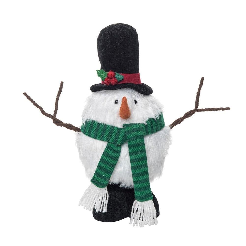 Transpac Plush Standing Snowman w/scarf & Bendable Arms 16"x4"x13"H image