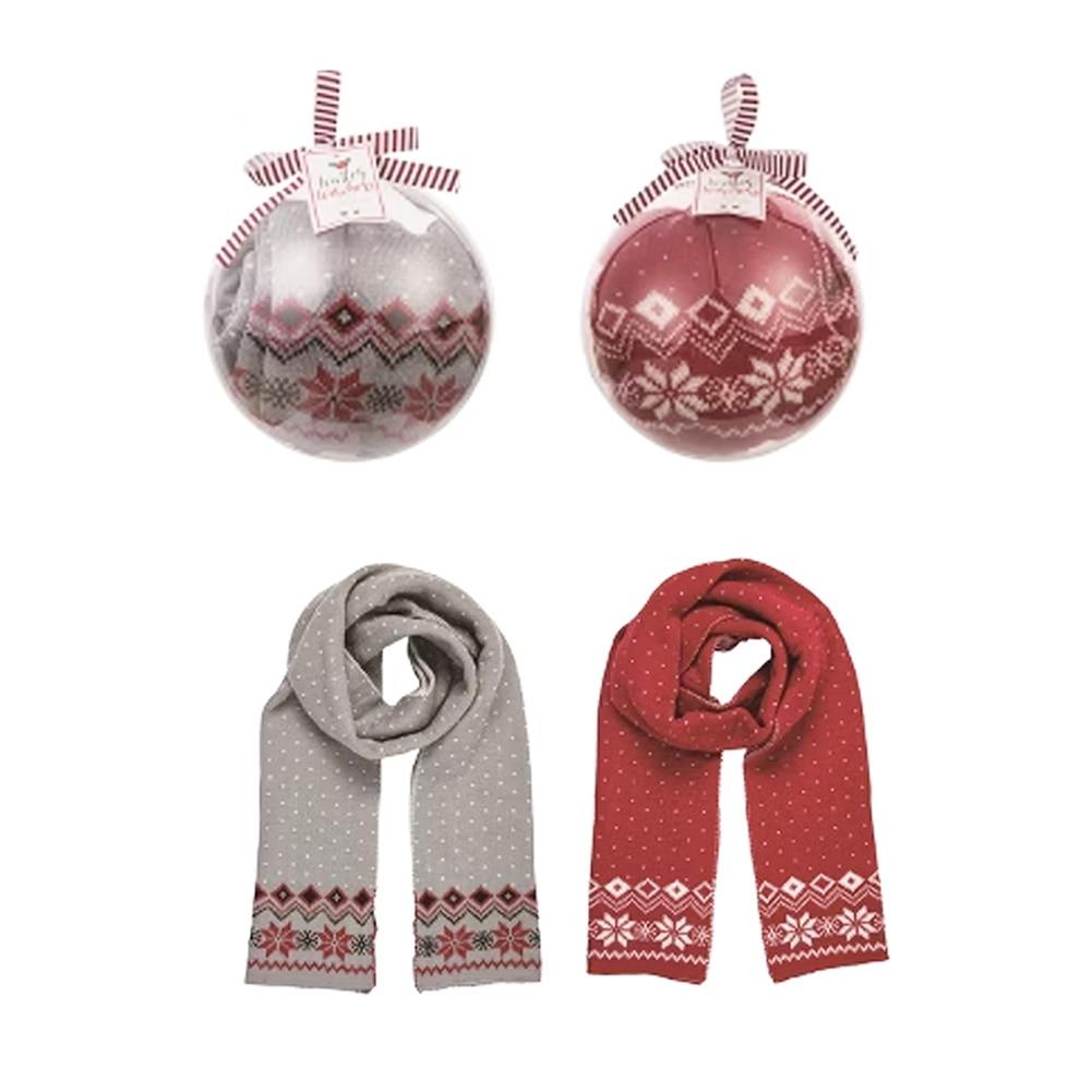 Transpac Snowflake Scarf In Acrylic Ball Ornament 2 Asst, 100% Acrylic, 9"H image