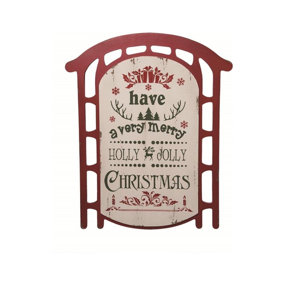 Transpac MDF Jolly Holiday Sled Decor 24"L x 28.75"H image