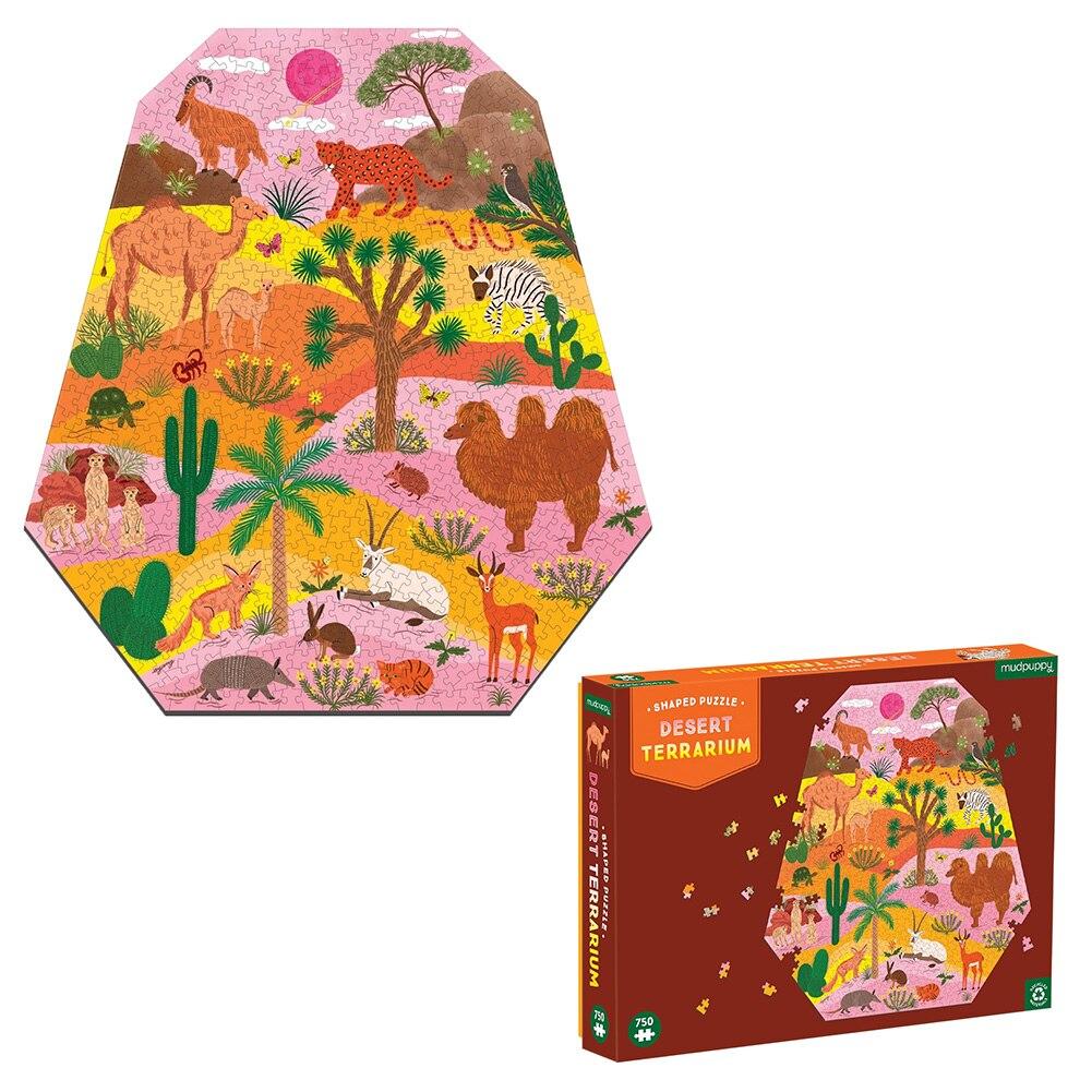 Mudpuppy Desert Terrarium 750 Piece Shaped Jigsaw Puzzle, Paperboard, 19.5"x 21.25" image