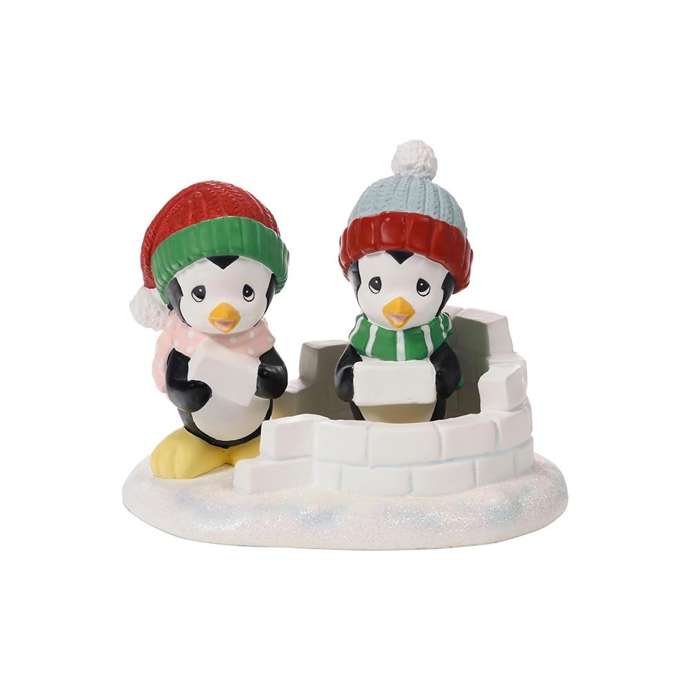 PM Penguin Building Igloo Figurine, Resin, 6"x4"x4.75"H NO INTERNET SALES image