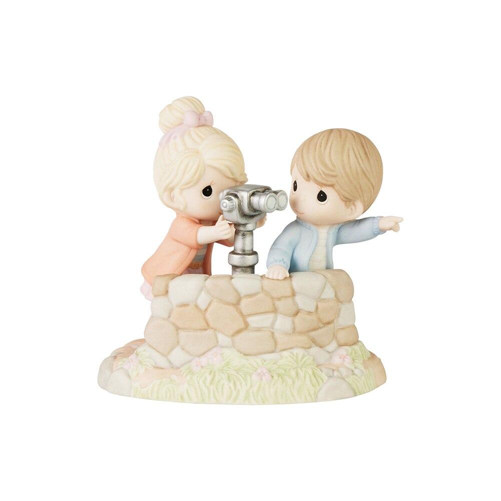 PM Couple w/Lookout Binoculars Figurine, Bisque Porcelain, 5"x5"x5.75"H NO INTERNET SALES image