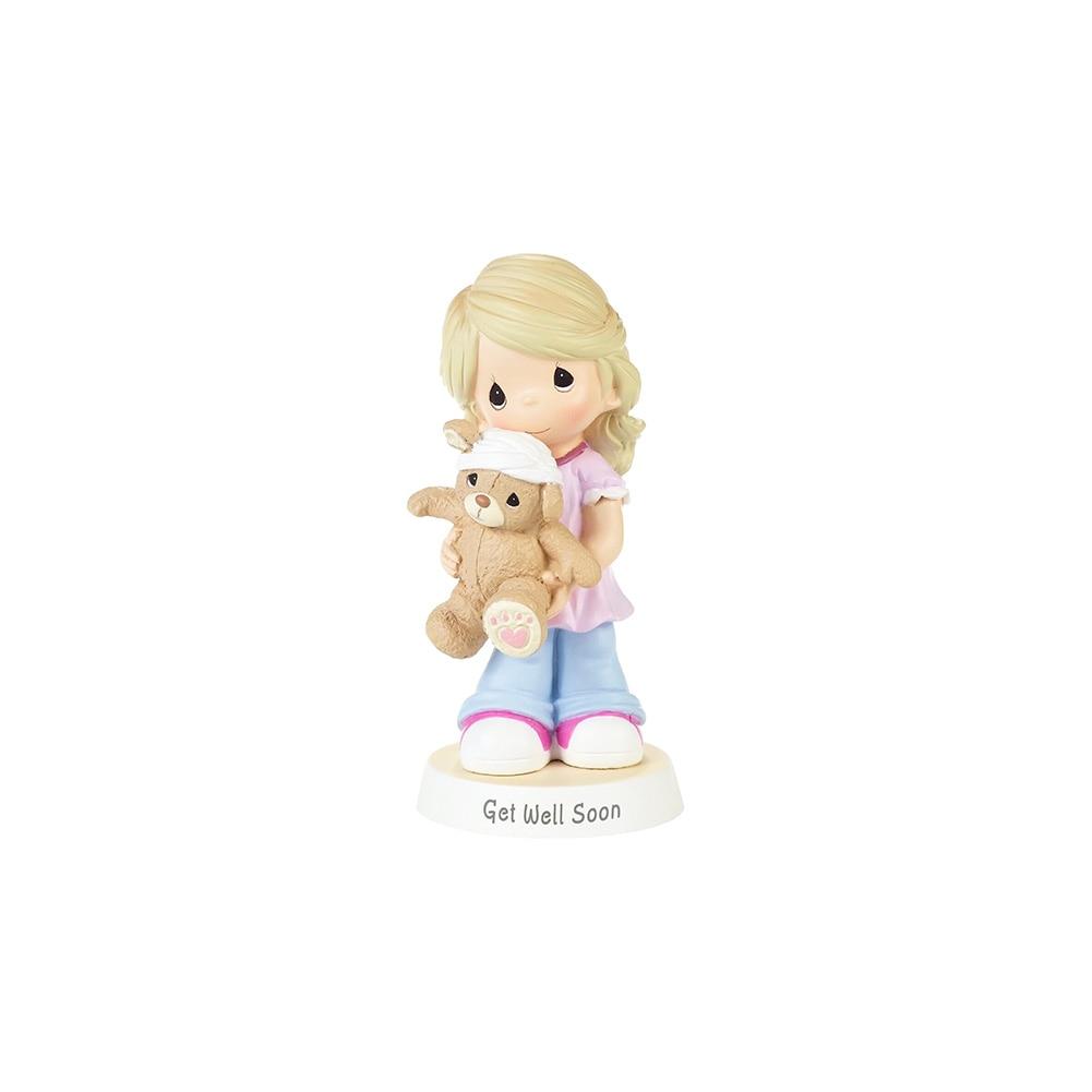 PM Get Well Soon Girl With Teddy Bear Figurine, Resin, 3"Dx5"H NO INTERNET SALES image