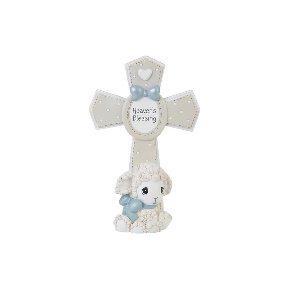 PM Heaven's Blessing Baptism Cross w/Lamb, Resin, 4.5"x2"x6.8"H NO INTERNET SALES image