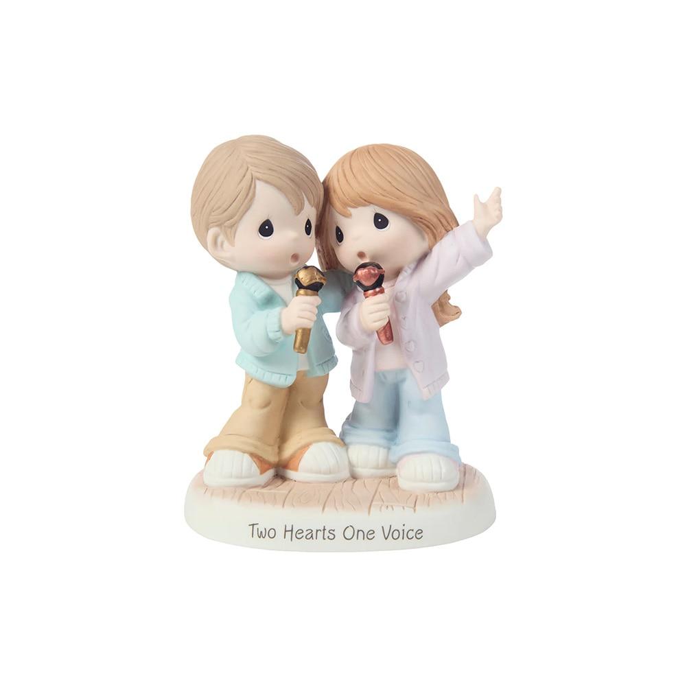 PM Two Hearts One Voice Couple Singing Karaoke Bisque Porcelain 5.25"H NO INTERNET SALES image