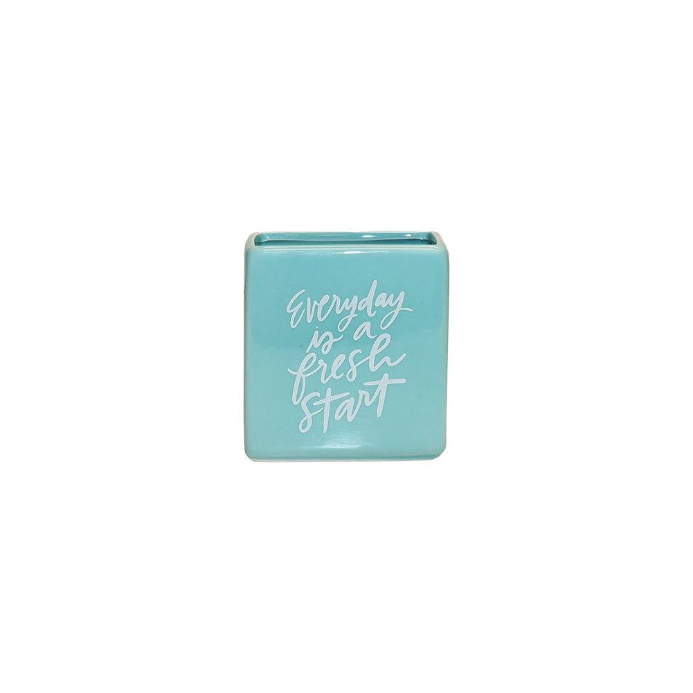 Tate+Zoey Bud Vase, Ceramic Seafoam Green, 3.65"x2"x4.15"H image