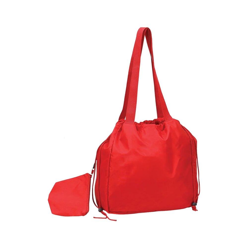 Take Anywhere Folding Tote Red, 210D Nylon, 12.75"x6"x15"H image