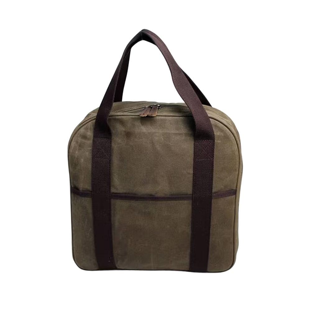 Ford Wax Canvas Cable Bag, Brown, 13.5"x3"x13.5"H image