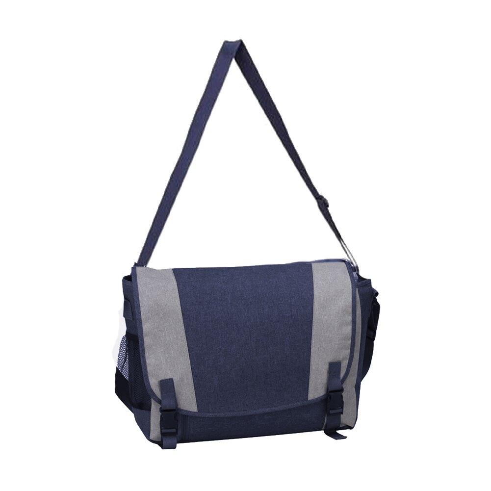 Urban Messenger Bag, Two Tone, Navy/Grey, 600D Poly Canvas, 16"x5"x12"H image