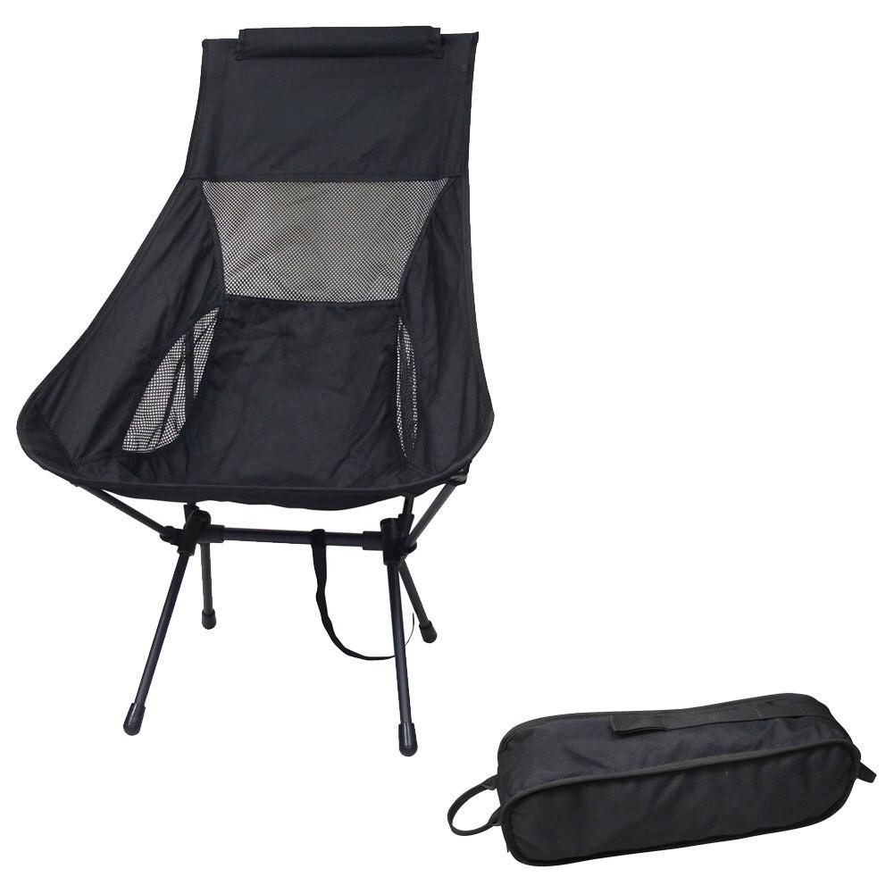 Highback Packable Chair w/Headrest, 600D Polyester, Black, 18"x14"x34"H, Seat Height 14" image
