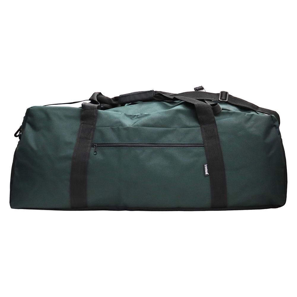 Travelwell Large Sport Duffle Bag, Polyester Fabric, Dark Green w/Black 36"x14"x14"H image